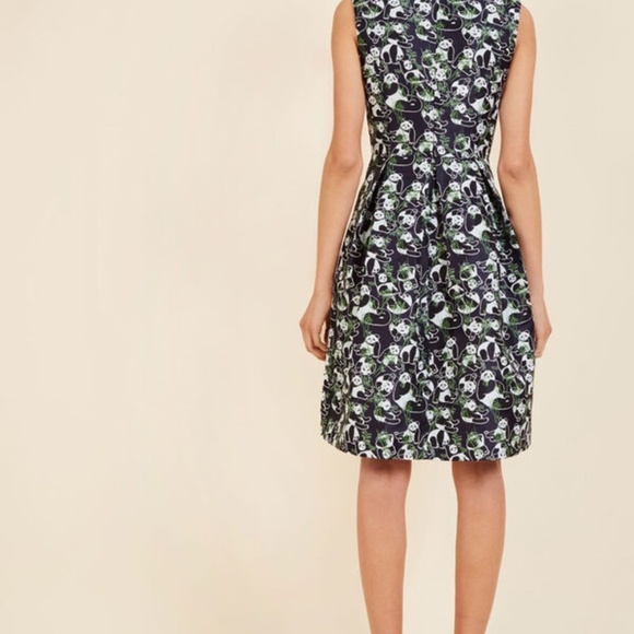 Modcloth "Bamboo Debut" Fit and Flare Brocade Dress - Picture 5 of 5